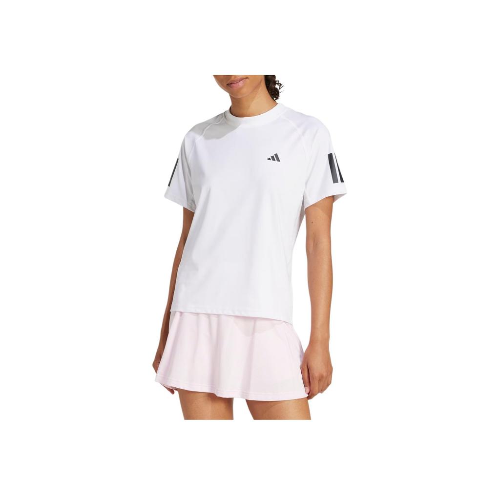 Adidas Logo Letter Round Neck Pullover Short Sleeve Vintage Sports American T-Shirt Women Tops White JN7094