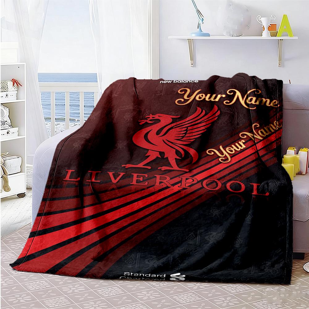 Liverpool Fc Customize Your Name Blanket Lightweight Customizable Blanket Soft Cozy For Office Home Decor Bed Couch Allseason Use