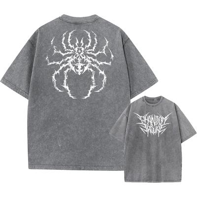 Anime Hunter X Hunter Hisoka And Chrollo Washed Graphic TShirt Men Vintage T-Shirts Casual Cotton Streetwear Harajuku