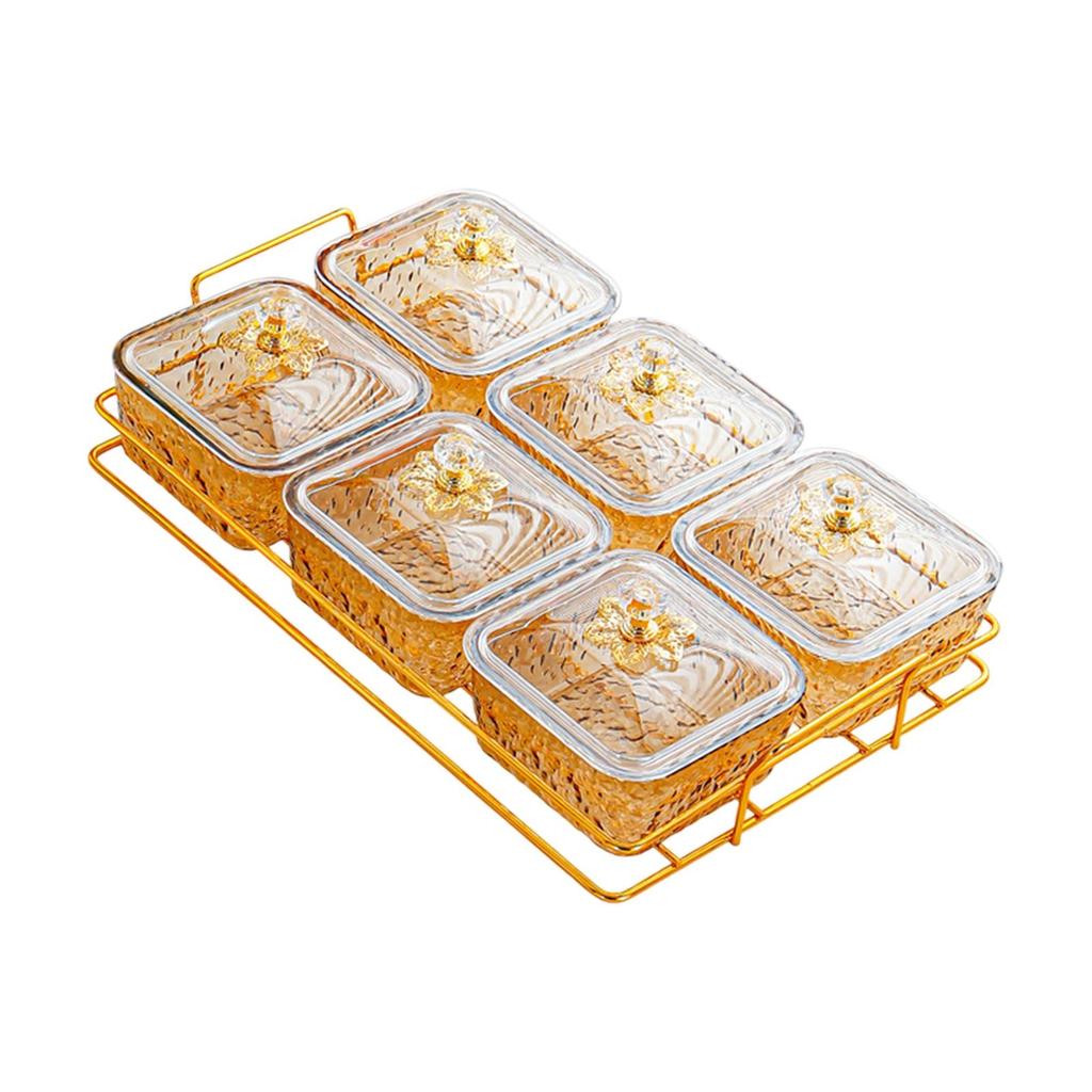 Divided Serving Dishes Divided Fruit Tray Platter Wedding Nuts Plate Dried Fruit Tray with Lid for Candy Fruit Appetizer Nut