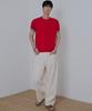 NODU Layered Color Block Round Cropped Half Knit [Red]