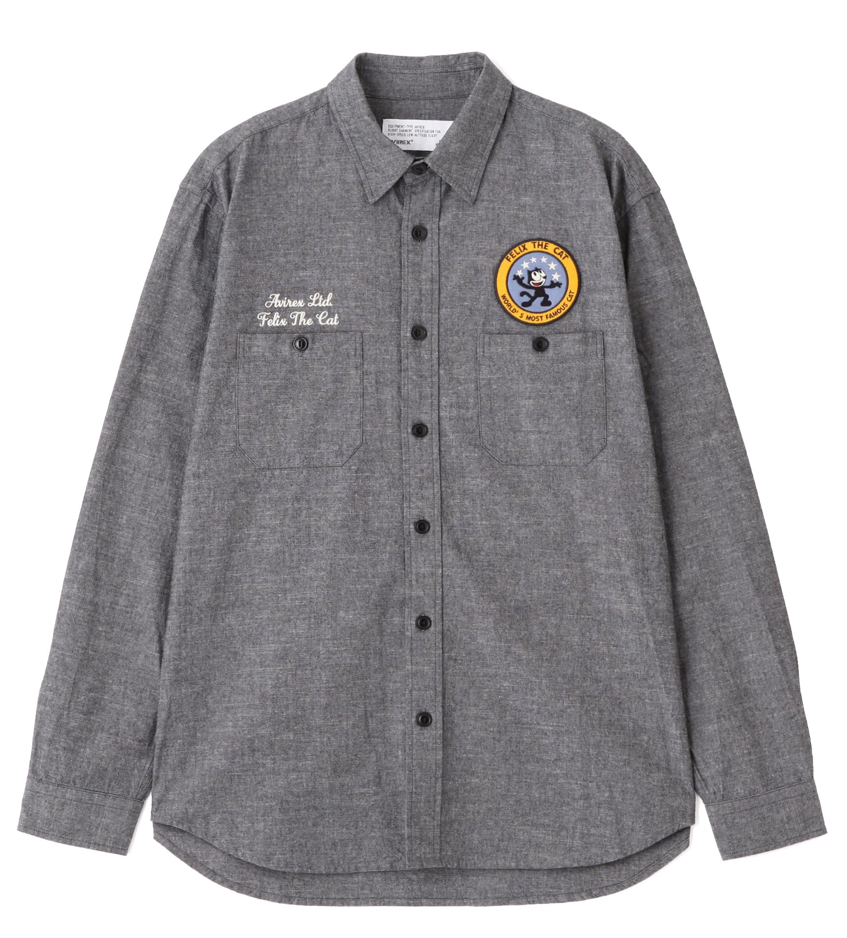 

AVIREX x FELIX CHAMBRAY XL SHIRT, Men s 010, Black, 783-5120008 чёрный