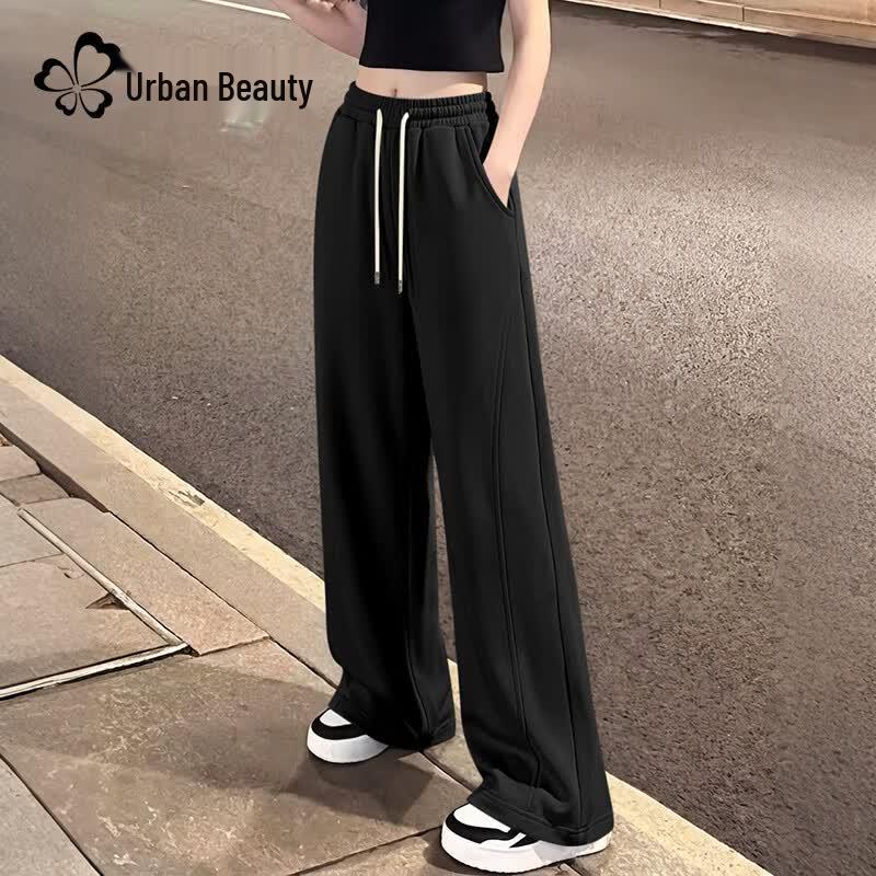 Women's High-Waist Straight-Leg Wide-Leg Casual Pants