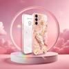 Pink Glitter Butterfly Fashion phone case s26 ultra case quad lock glass for Samsung Galaxy S26 S25 S24 S23 S22 FE Ultra Pl