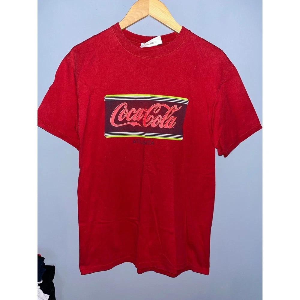 Coca Cola Atlanta T-Shirt Red Graphic Tee Men's Medium Cotton