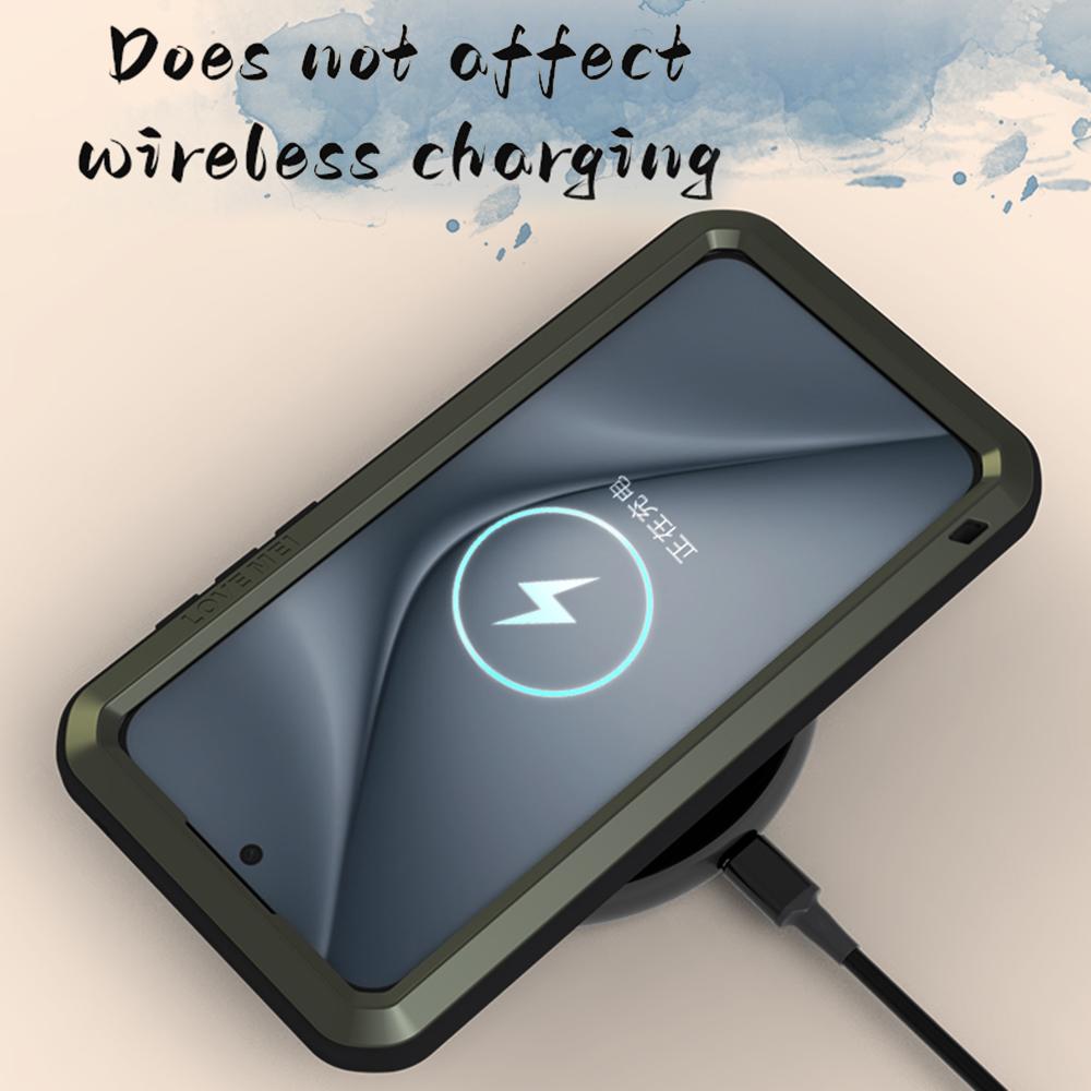 

LOVE MEI для Huawei Pura 70 Case Tempered Glass Protector Screen Metal+Silicone Phone Cover Black