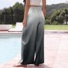 Women's Casual Gradient Print Wide Leg Drawstring Pocket Beach Casual Pants