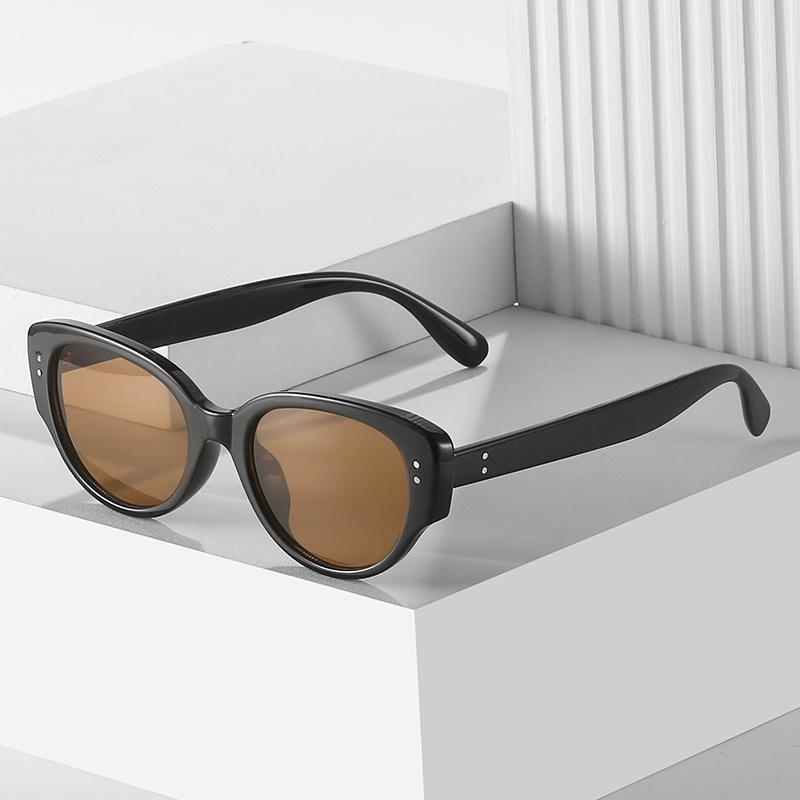 Rice Nails Cat Eye Sunglasses Women, Outdoor Sunscreen Sunglasses Retro Glasses