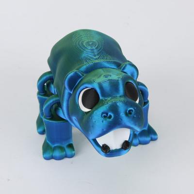 3D tištěná pohyblivá hroší hračka, Hroch s pohyblivými klouby, 3D tištěná hroší dekorace, Úleva od stresu, Pohyblivý hroch