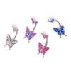 1Pcs 316L Surgical Steel Navel Belly Button Rings Butterfly Barbell Navel Ring