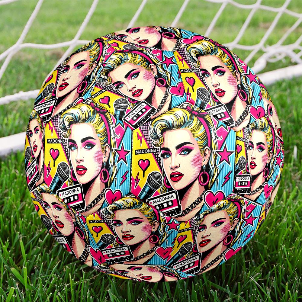 Marilyn Monroe Print Size 5 Soccer Ball, Standard Match Football for Sports Game and Team Practice, Ideal Gift for Soccer Fans