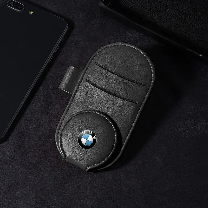 

X5 X7 For BMW Leather Car Glasses Clip Sun Visor Multi-function Sunglasses Clip Car Styling For BMW M Performance M3 M5 M6 F20 F