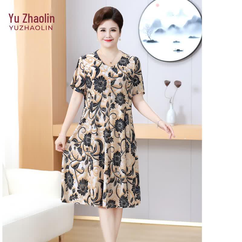 YUZHAOLIN Women s Plus Size Summer Floral Print Dress 3XL
