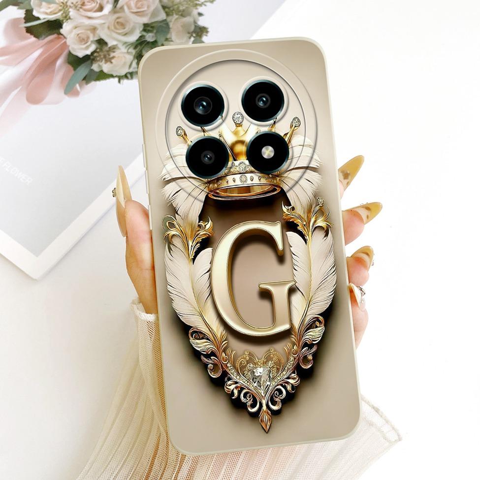 For Realme 13Pro 5G RMX3990 RMX3989 Phone Case For Realme 13 Pro 5G Cover Luxury A-Z Letters 2D Painted Silicone Casing