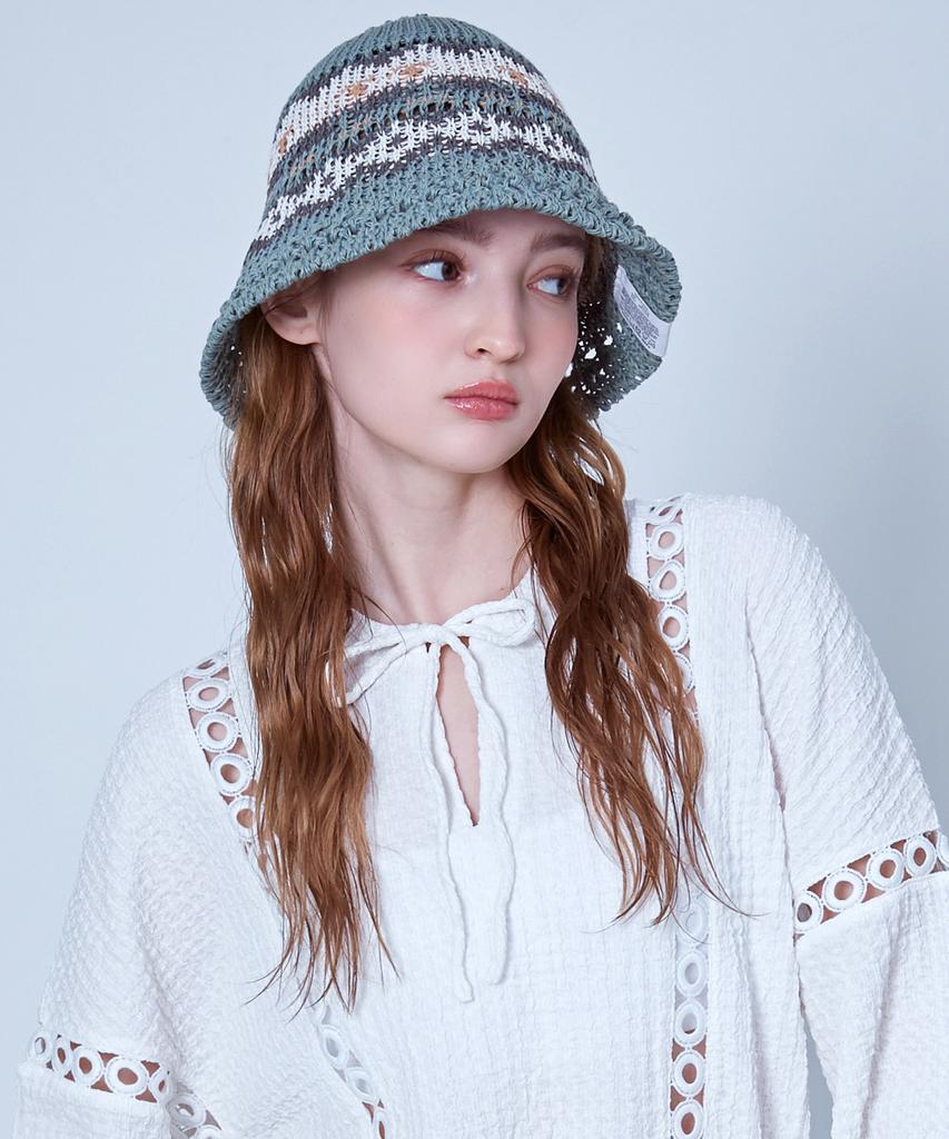 Seullipiseullib Maria Mint/White Bucket Hat