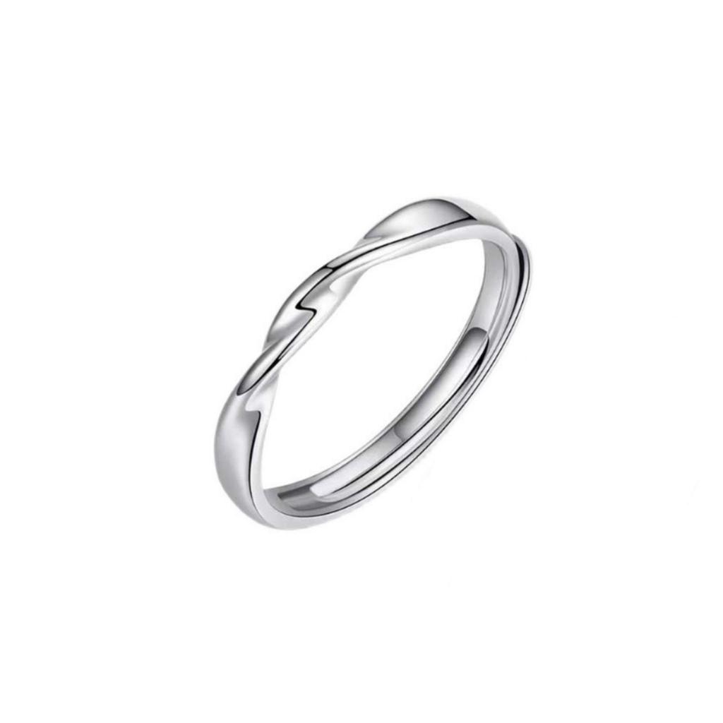 Sterling Silver Mobius Couple Rings: Light Luxury, High-End, Simple, Openable Design