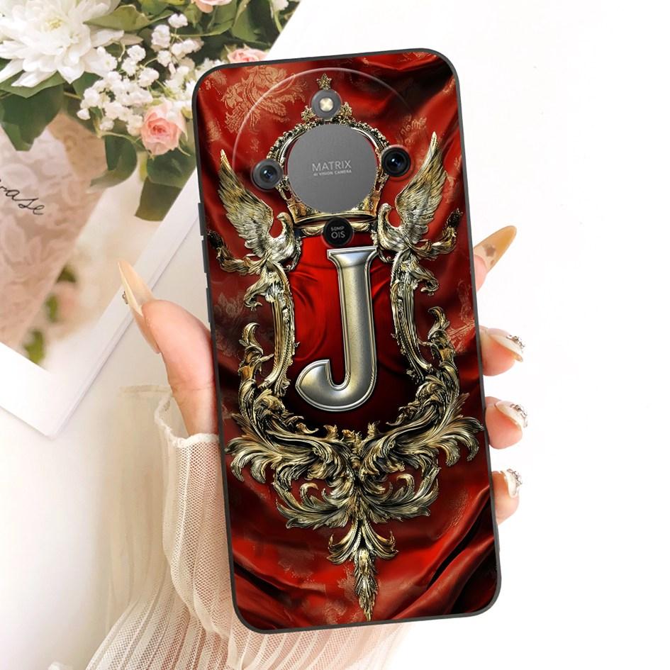 For Honor X9d Case MTN-NX1 Shockproof Cover Luxury Initial Letters Crown Soft Silicone Back Shell For HonorX9D Magic 8 Lite Capa