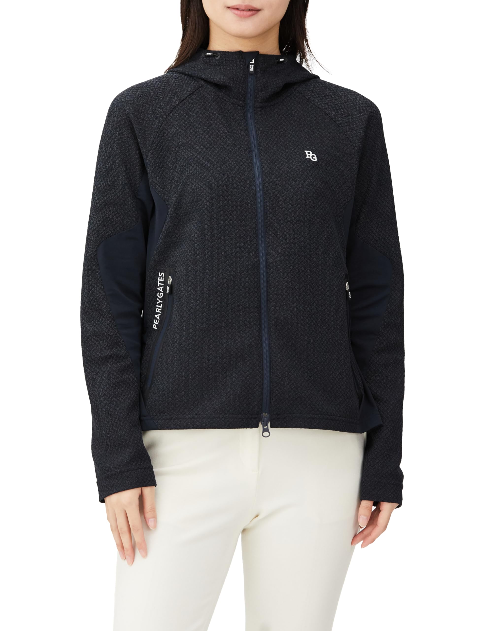 

full zip blouson Golf outerwear Navy 1 [Pearly Gates] Women s (diamond knit, stretch, comfort) / / 055-3220006 120_Dark [M]