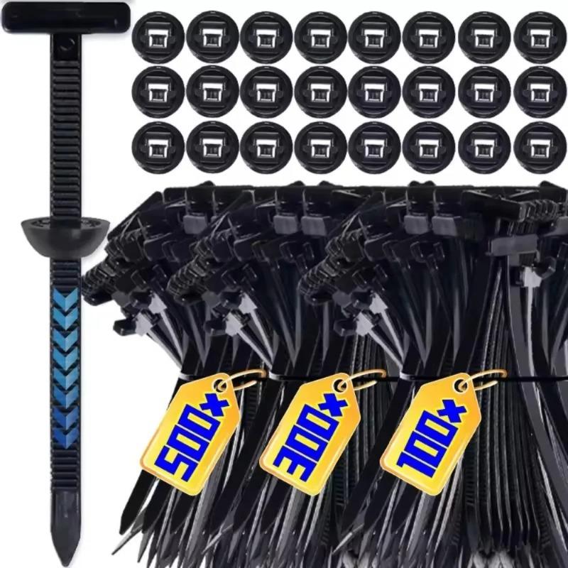 Car Fender Trunk Engine Guard Panel Wire Clips 500/10set Universal Nylon Cable Tie Buckle Auto Fastener Screw Replacement Clip