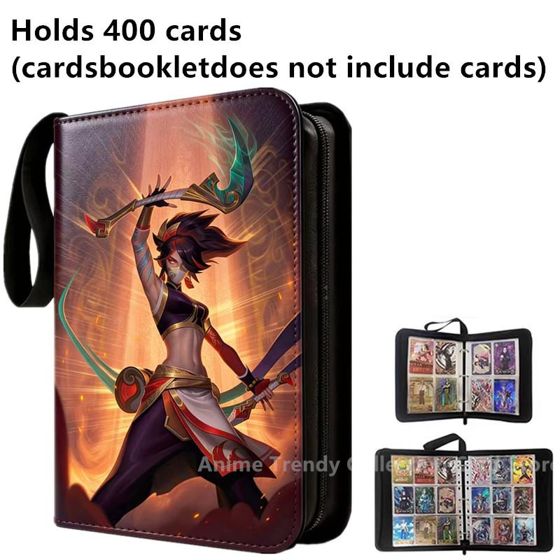 400pcs/900pcs Card Album Book Folder 4/9 Card Slots Collections Zipper Double Pocket Zipper Card Binder Holder