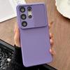 Soft Liquid Silicone Slide Camera Protection Case For Samsung S26 Ultra S25 S24 Plus S23 S22 S21 S20 FE Anti-Slip Bumper Cover