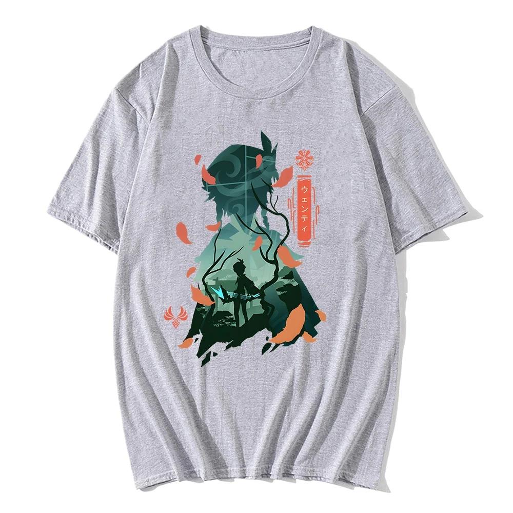 Genshin Impact Printing Tshirts Xiao Venti Print Tee Shirts Hu Tao Zhong Li Graphic T-shirt Kaedehara Kazuha Raiden Shogun Tees