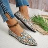 Fashion Elegant Ballet Flats Women Pointed Toe Fashion Print Spring Autumn Shoes Comfort Flat Casual Slip On Wedding Brides Shoes Women