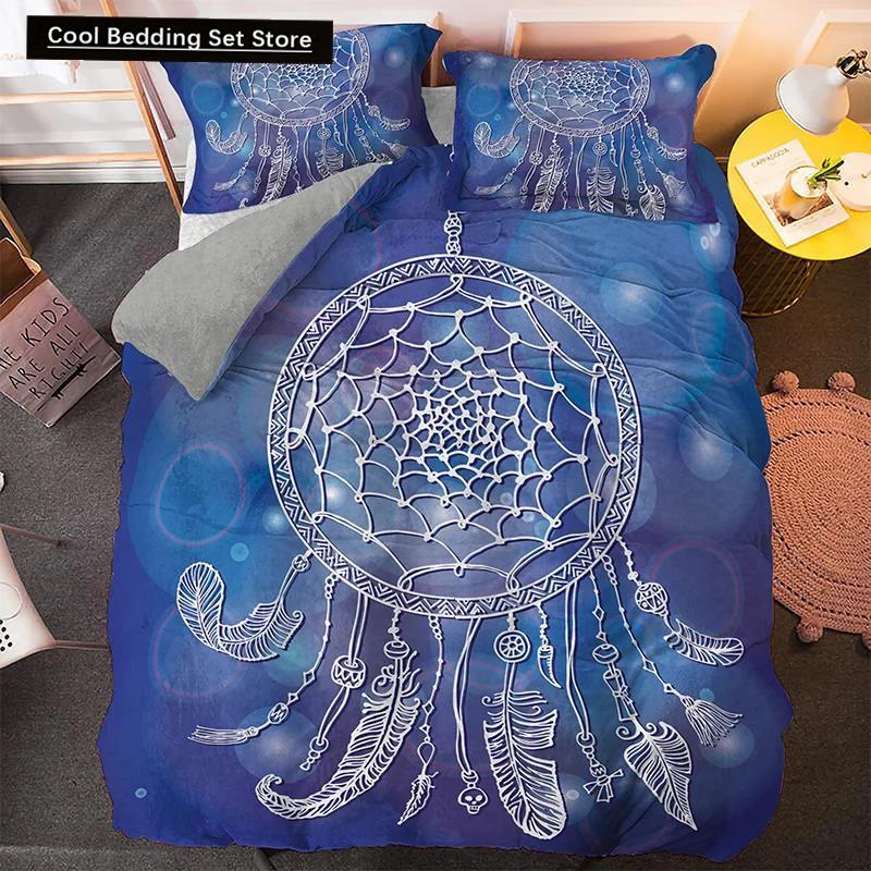 Psychedelic Bohemian Dreamcatcher Bedding Set Single King Queen Size Duvet Cover With Pillowcase 3 PCS