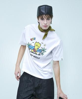 WACKY WILLY Vacation Graphic Short Sleeve T-Shirt White