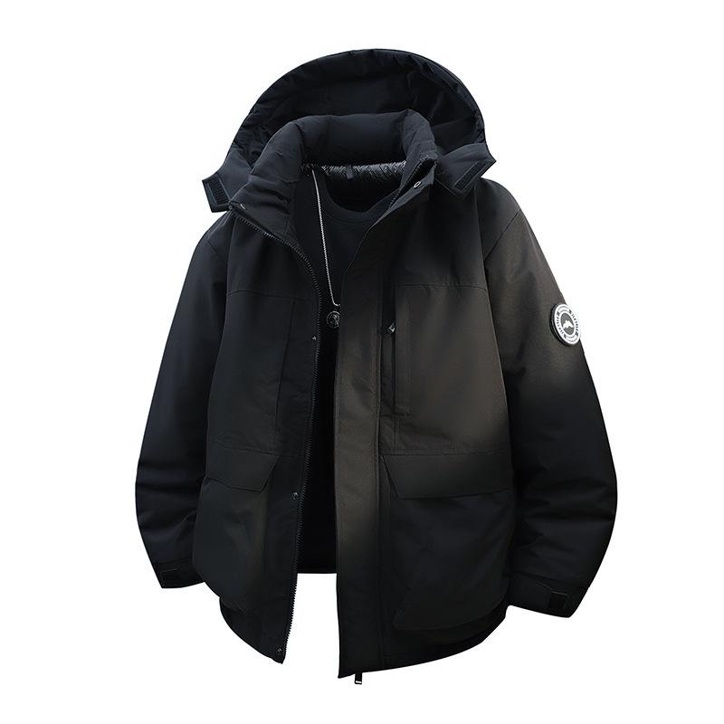 Men s Hooded Cotton Jacket - Fleece Lined, Thickened, Warm Workwear for Autumn/Winter, Plus Size Available 2XL