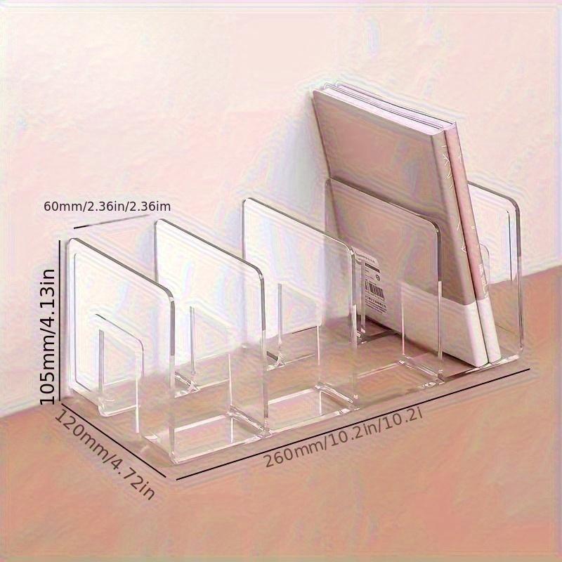 2pcs 8-Compartment Transparent Acrylic Desktop Organizer - Multifunctional Space-Saving Storage for Books, for Home Organization