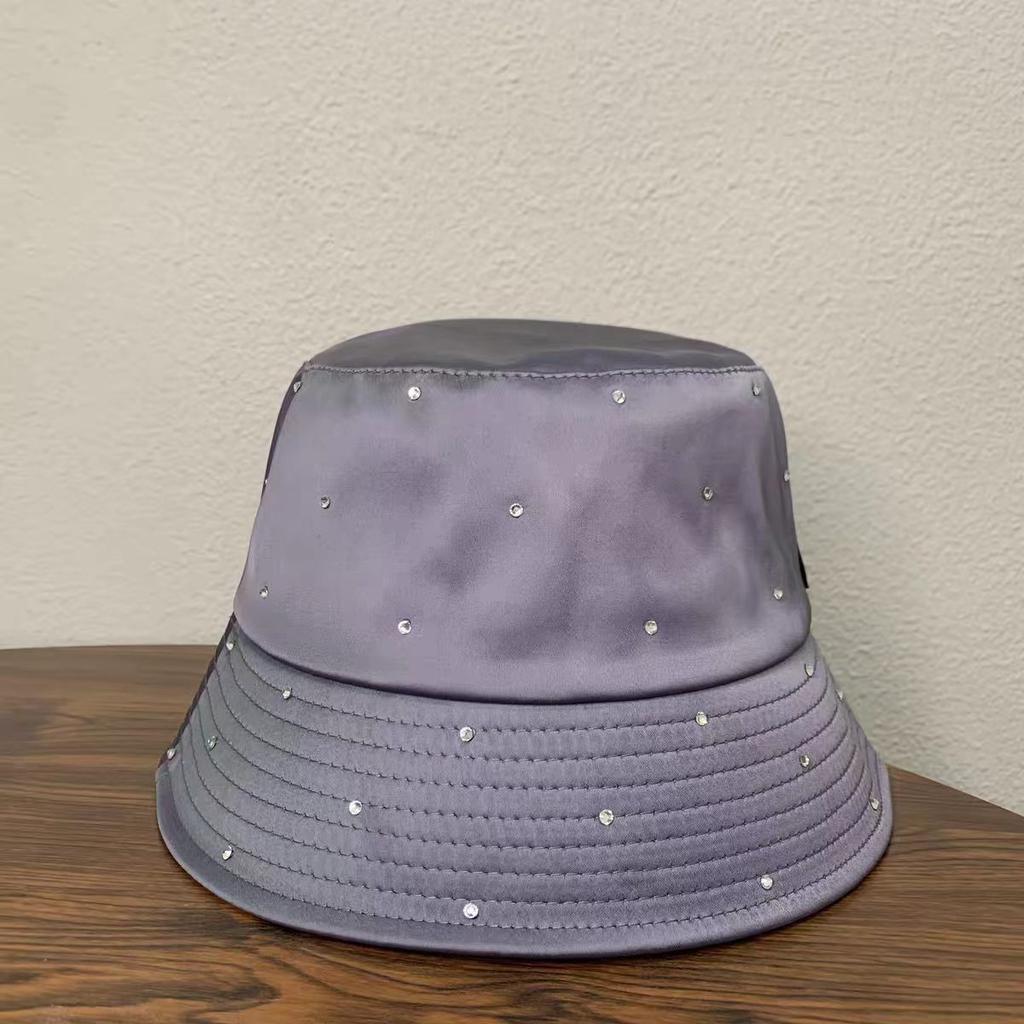 Heavy-duty, Fully Embellished with Rhinestones, Stylish Spring/summer Sun Hat for Women with Large Head Circumference, Foldable, Face-slimming Bucket