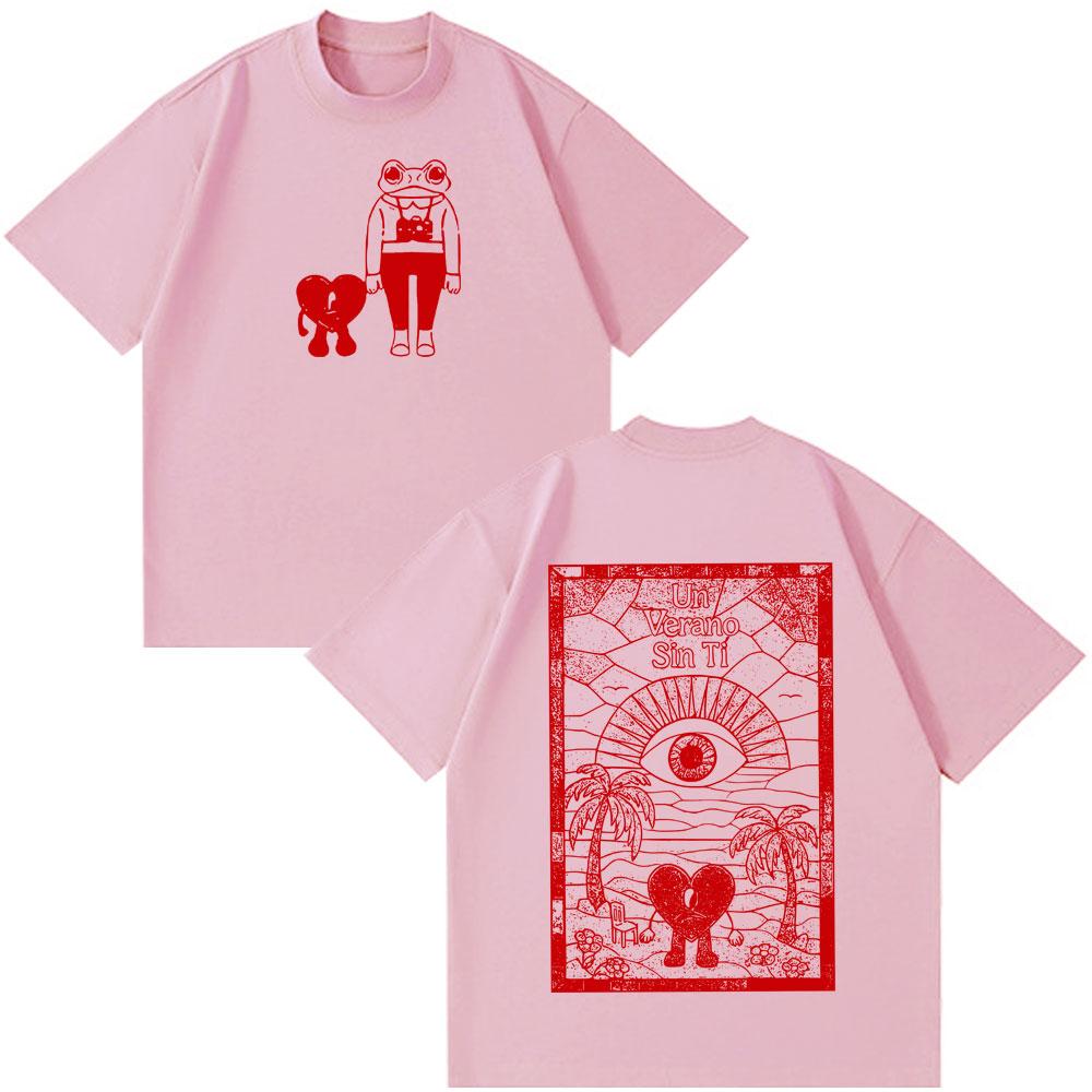 Bad Bunny Un Verano Sin Ti Fashion Print Vintage T Shirt Men Women Oversized Tshirt Casual Cotton Harajuku Streetwear Tshirts
