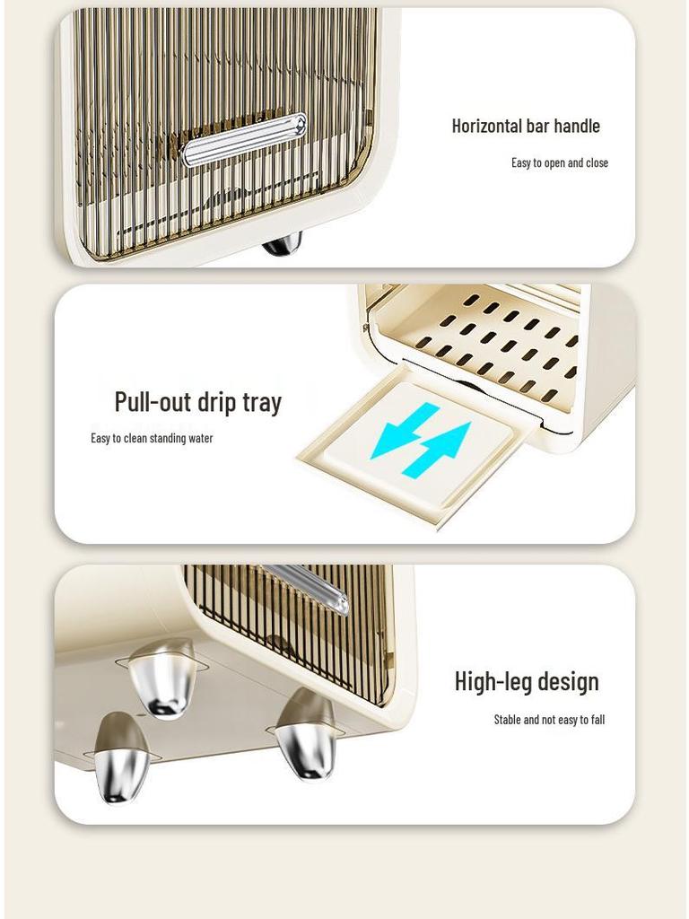 Desktop Cup Holder & Dustproof Storage Shelf