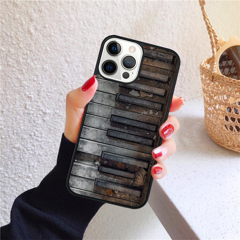 Musik Klaviertasten Handyhülle für iPhone 17 Air 16 Coque 15 14 12 13 PLUS 11 PRO MAX Rückseite Fundas Schale