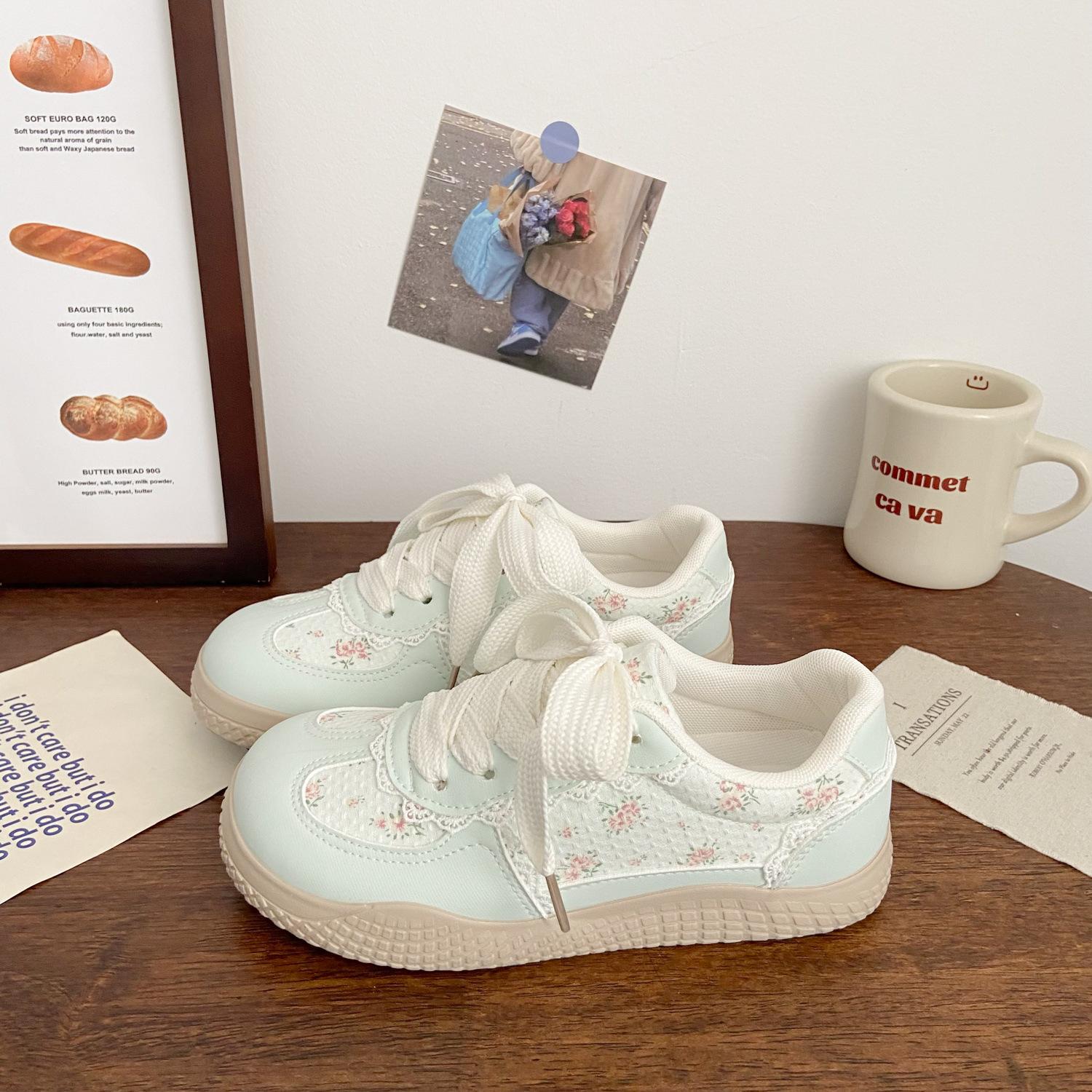 

Розовые цветочные кеды женские летние новые нишевый дизайн студенческие дышащие маленькие белые туфли 40 синий