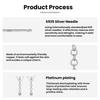 S925 Silver Earring Studs With White Gold Plated Copper Butterfly Teardrop Tassel Earrings