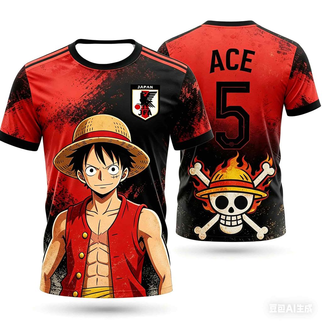 ONE PIECE Luffy Sanji Zoro Anime T-Shirt Vintage Jersey Style Men Women 3D Full Print Y2k Streetwear Harajuku Graphic Tee