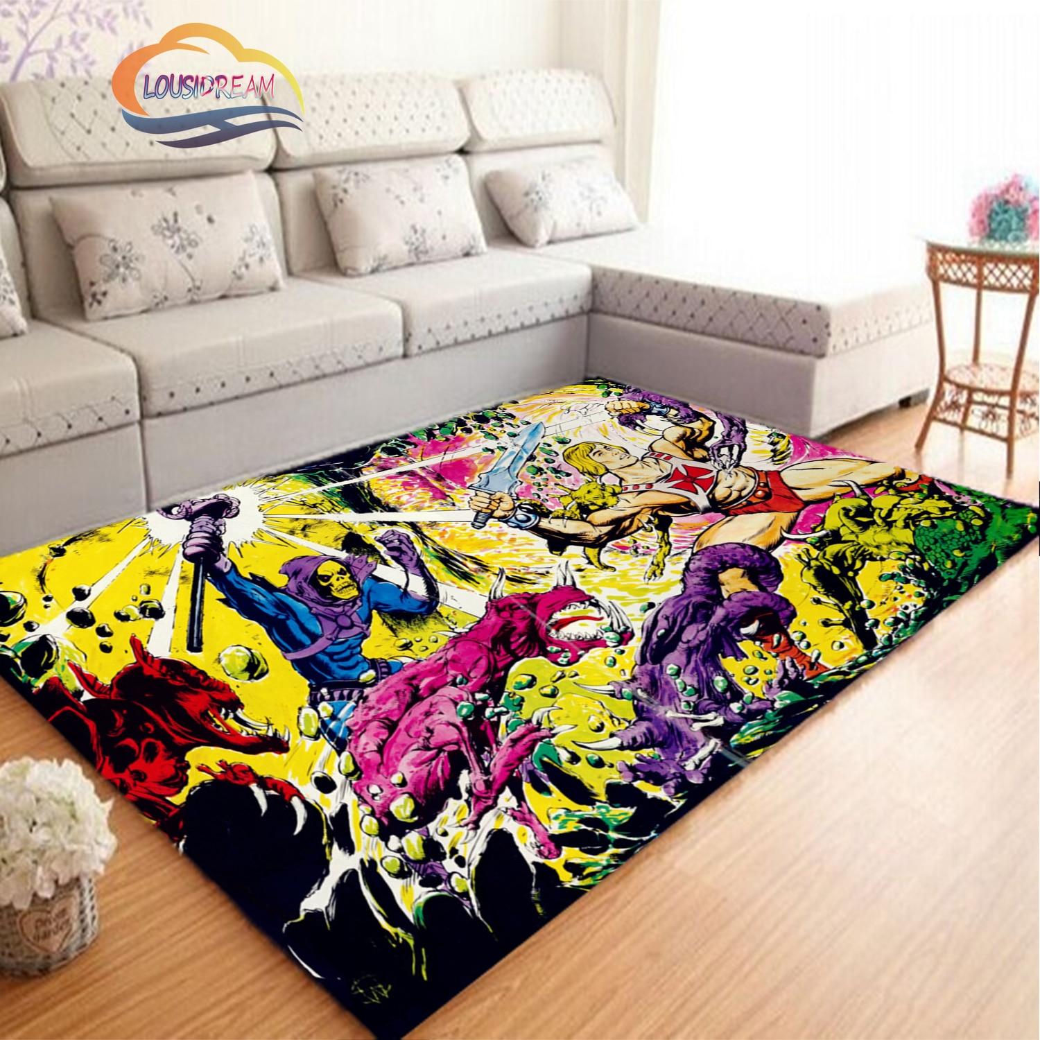 

Мультфільм «Володарі всесвіту» Килимовий килимок 3D-принт He-Man Плюшевий килимок Нековзкий килимок М’який ігровий килимок Килимок для ліжка Декор салону 40cm x 60cm