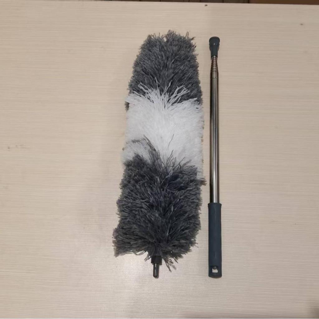 Curved Long-Handle Retractable Fiber Feather Duster for Car and Home Cleaning