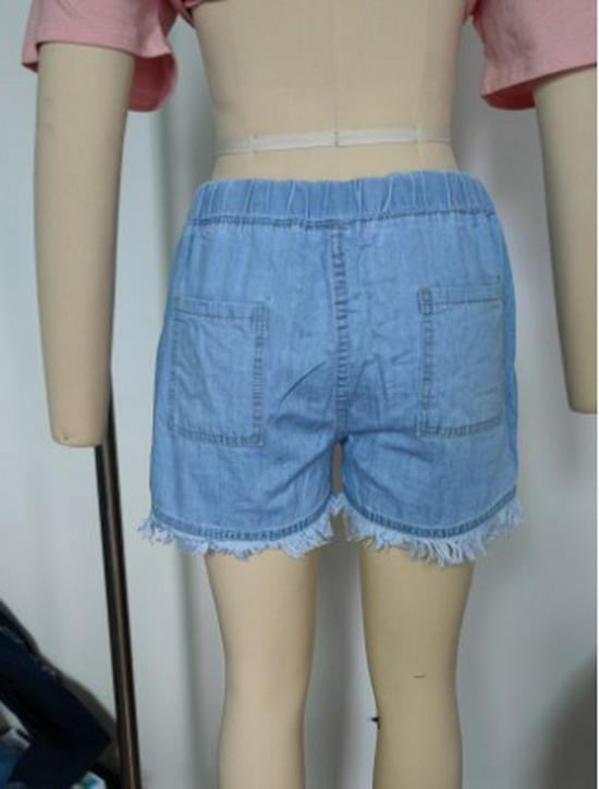 Europäische & Amerikanische High-Waist Jeans-Shorts mit Fransen - Trendige Damenmode