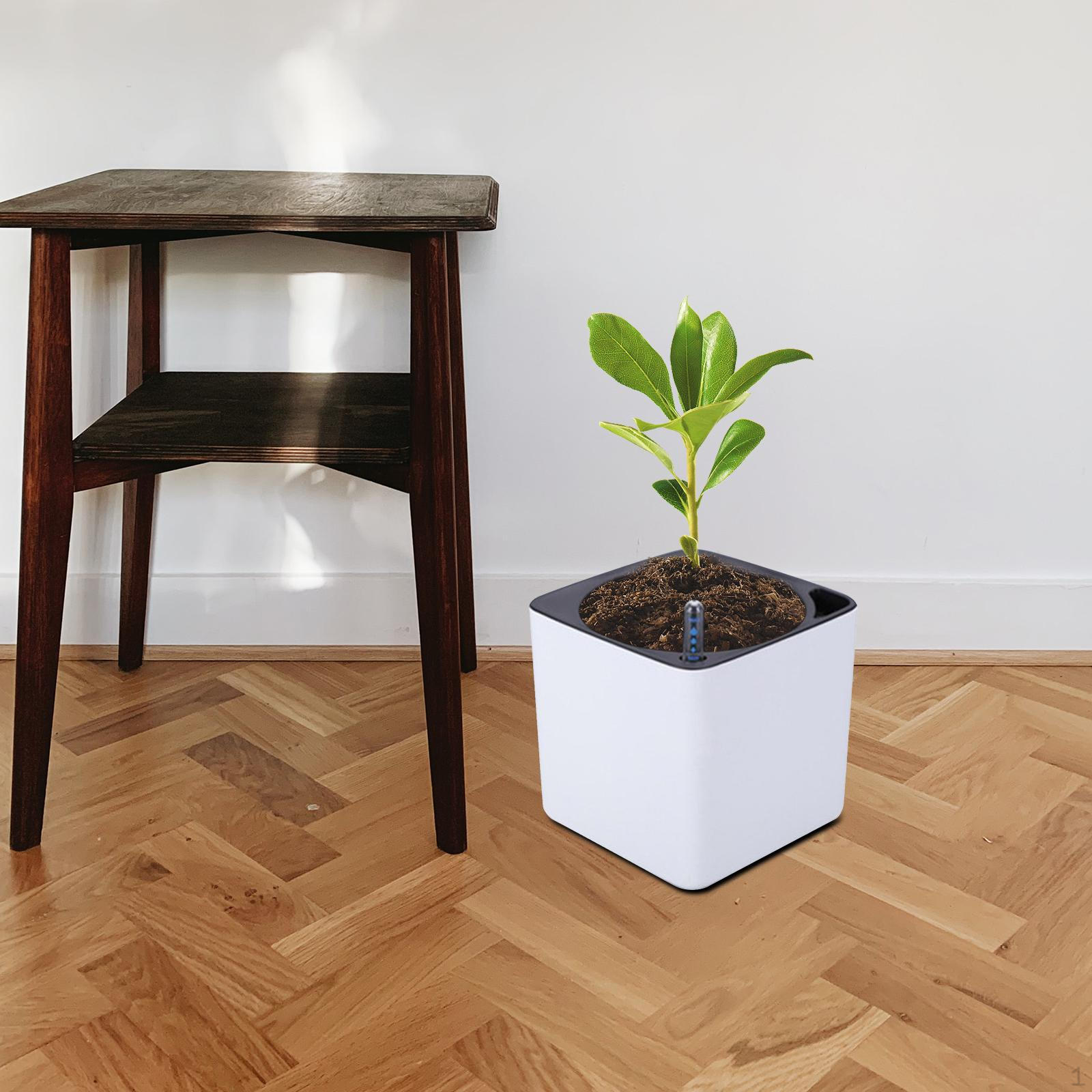 

Горшок для цветов с самополивом и индикатором уровня воды, белый L