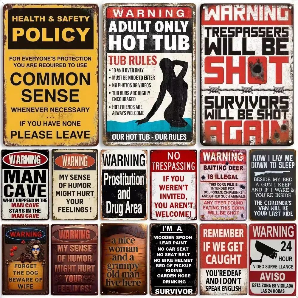 Exclusive Vintage 3D “Beware” Metal Sign - Premium Quality Metal with Eye - Catching 3D Design, Ideal Wall