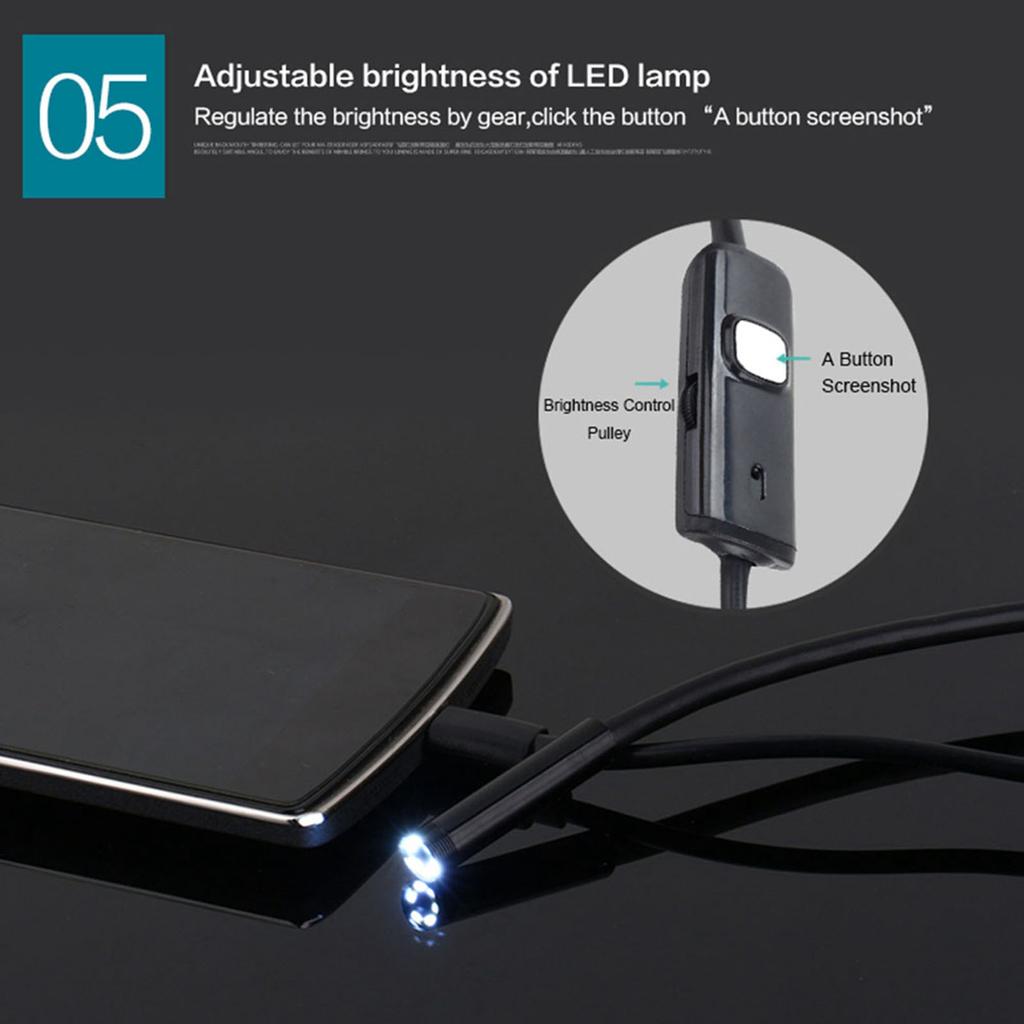 7mm Focus Camera Lens 1.5M Waterproof 6 LED Android Endoscope Mini USB Cable Endoscope