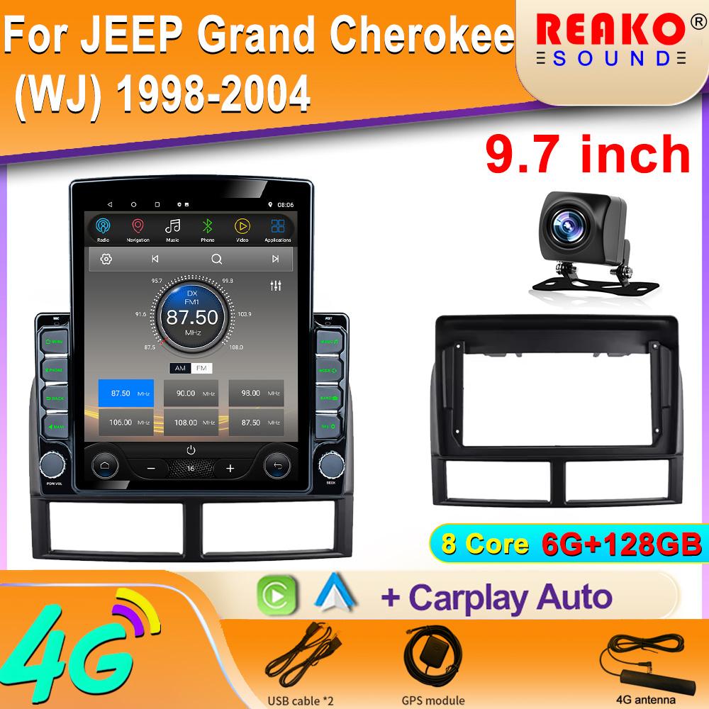 9.7" Vertical Style Tesla Screen Android Car Radio For Jeep Grand Cherokee II WJ 1998-2004 Navigation GPS Multimedia Player
