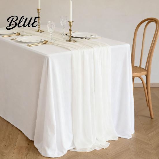 Soft Table Runner Sheer Flowing Runner Chiffon Wedding Elegant Solid Color High Quality
