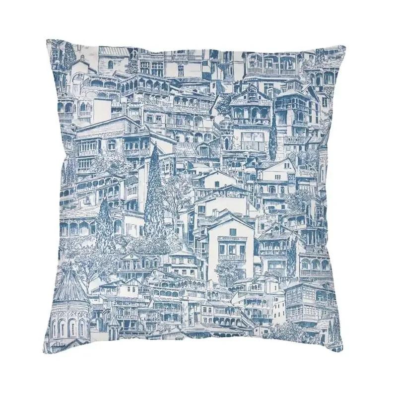 Poszewka na kwadratową poduszkę dekoracyjną Toile De Jouy Sepia Vintage Paryski Design Artystyczny Poszewka na poduszkę z nadrukiem 3D z dwóch stron na sofę