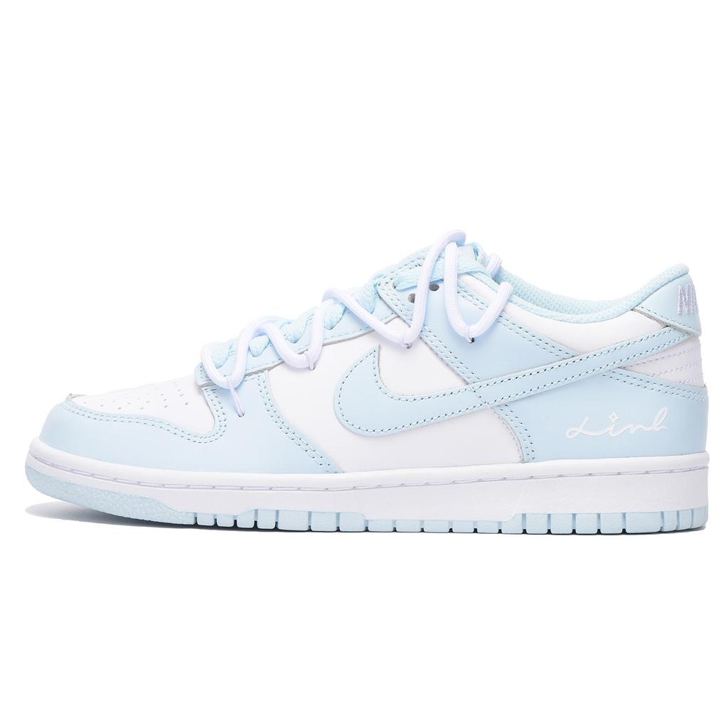 Nike Dunk Chestnut Coverage Slip Resistant Coverage Slip Resistant Low Top Skateboard Shoes GS Blue White FB9109-105(Team59-SBOX)