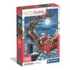 Puzzle 500 Pièces - Clementoni - Midnight- Traineau Du Père Noël - 49x36 Cm - Poster Inclus - Dès 14 Ans