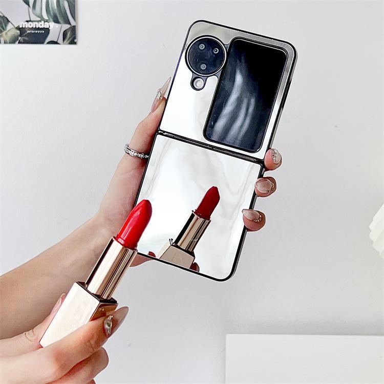 Applicable To OPPOFindN3Flip Folding Mirror Mobile Phone Case Huawei Pocket2 Makeup Mirror Case P50